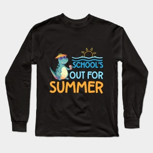 Dinosaure School's Out For Summer Graduation Teacher Kids Long Sleeve T-Shirt